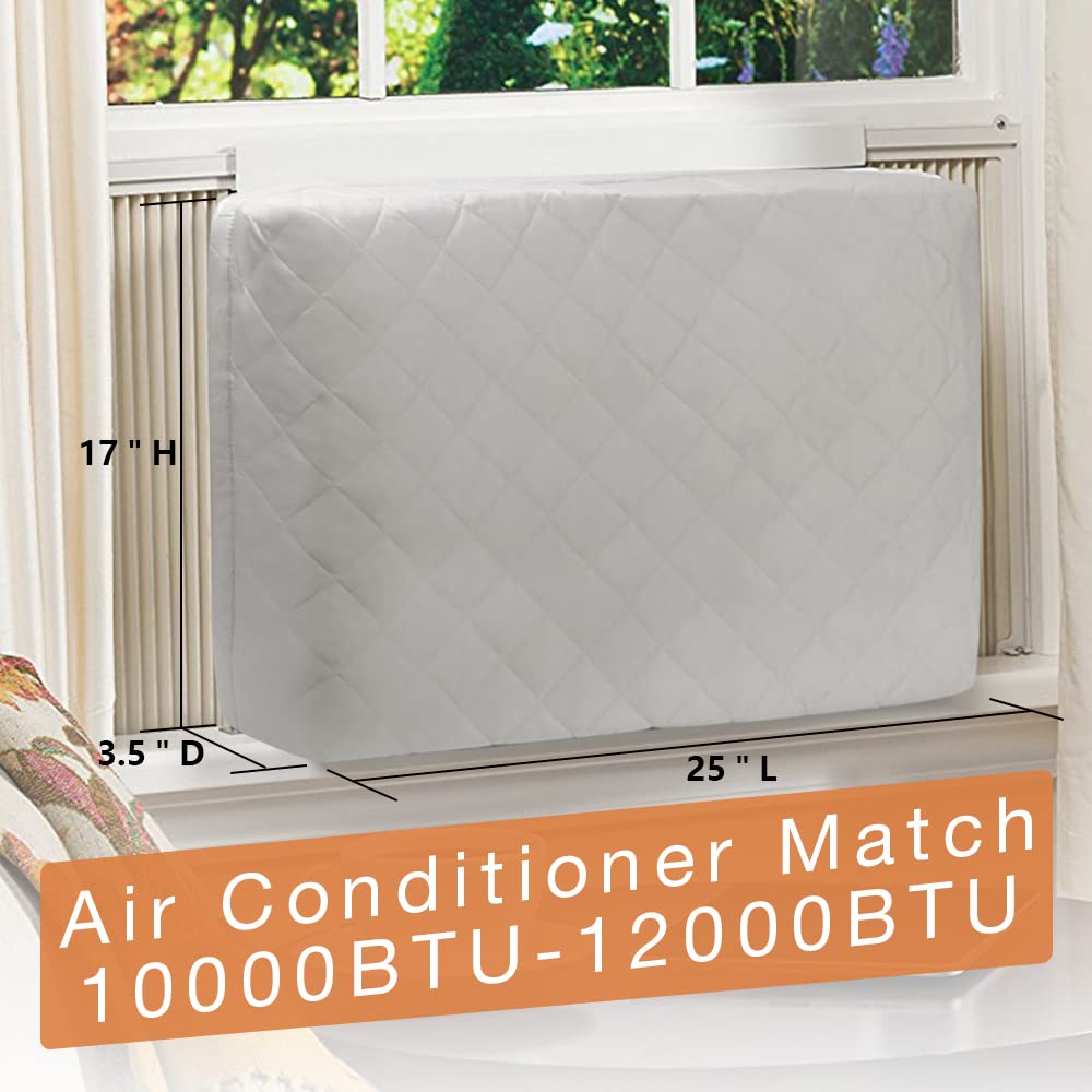 Hoxha Indoor Air Conditioner Cover For Window Units,Double Insulation Anti Rust Adjustable Inside Window Ac Cover With Free Elas
