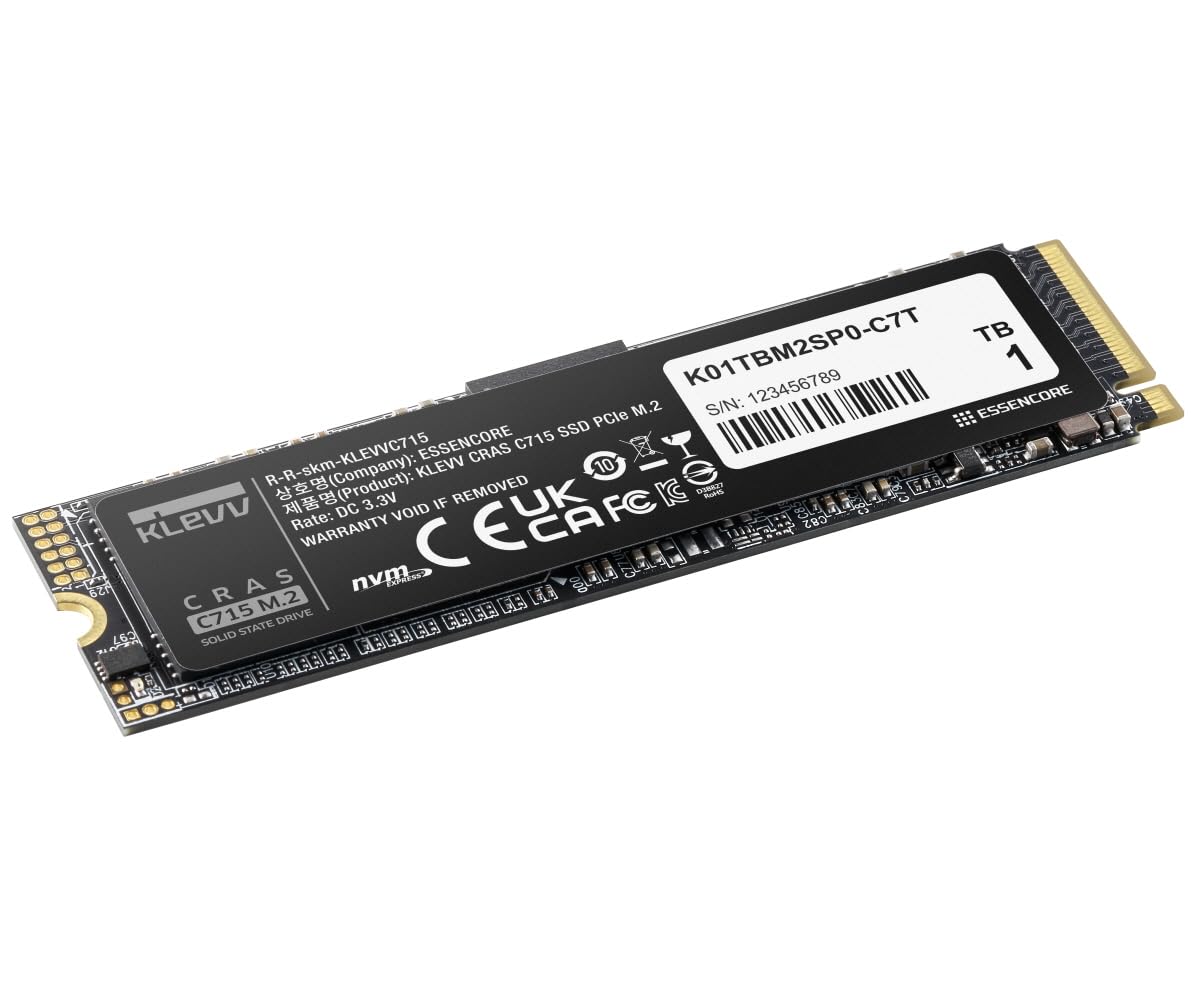 KLEVV CRAS C715 1TB M.2 2280 NVMe PCIe Gen3x4 Laptop & Desktop, up to 3200MB/s (K01TBM2SP0-C7T)