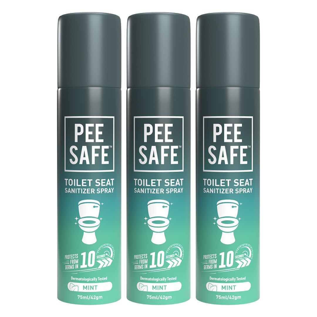 Pee Safe Toilet Seat Sanitizer Spray (75Ml  Pack Of 3)  Mint| Reduces The Risk Of Uti & Other Infections | Protects From 99.9%