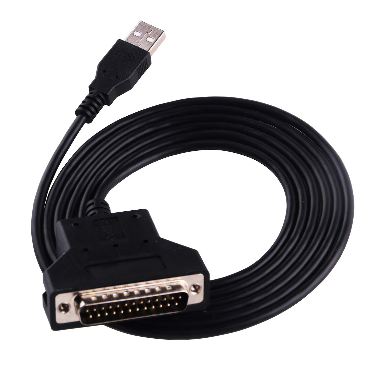 5Ft Usb To Rs232 Db25 Serial Adapter Cable For Barcoder Printer Scanner, Cp2102 Chip Inside