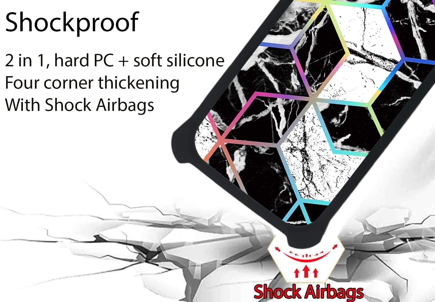 Jioeuinly Blu C5 Max Case Compatible With Blu C5 Max Phone Case Cover [With Tempered Glass Screen Protector][Hard Pc + Soft Sili