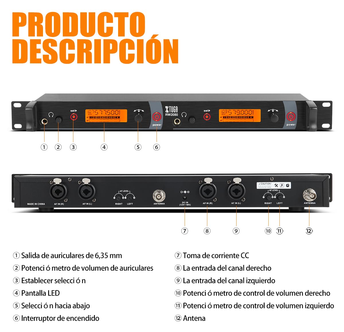 Xtuga Rw2080 Wireless In Ear Monitor System 4 Bodypacks Uhf Iem System, Dual Channel Mono Design Stage Monitors Earphone With 40