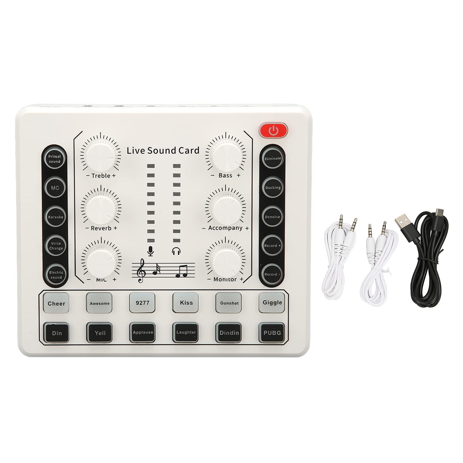 Live Sound Card, Mini Sound Mixer Board For Live Streaming, Podcast Microphone Sound Card With Multiple Sound Effects, Pc Extern
