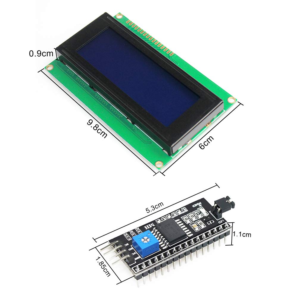 Wayintop 20X4 2004 Lcd Display Module With Iic/I2C/Twi Serial Interface Adapter (Blue/2004)