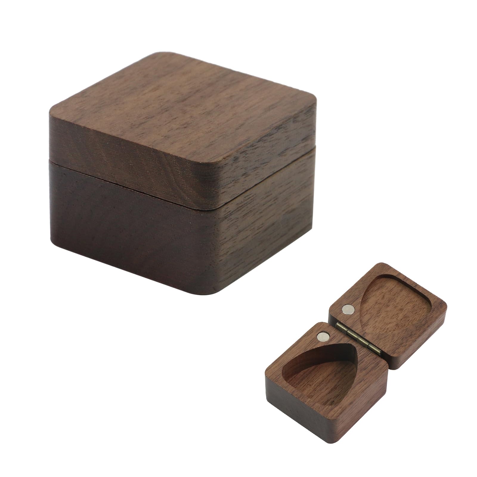 Chinflly 1 Pcs Guitar Pick Box,Wooden Guitar Pick Holder Guitar Picks Case Storage Organizer,Gift For Guitar Player
