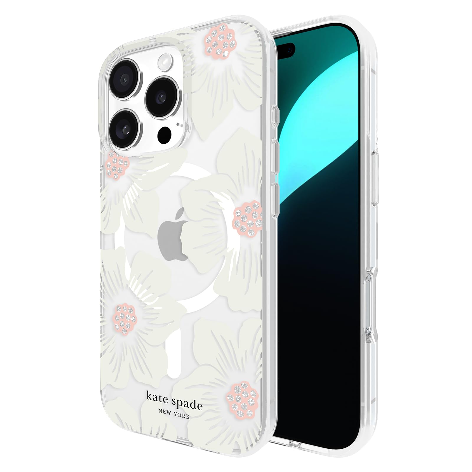 Kate Spade New York Iphone 16 Pro Case   Compatible With Magsafe   Designer Phone Case   Hollyhock Cream Floral