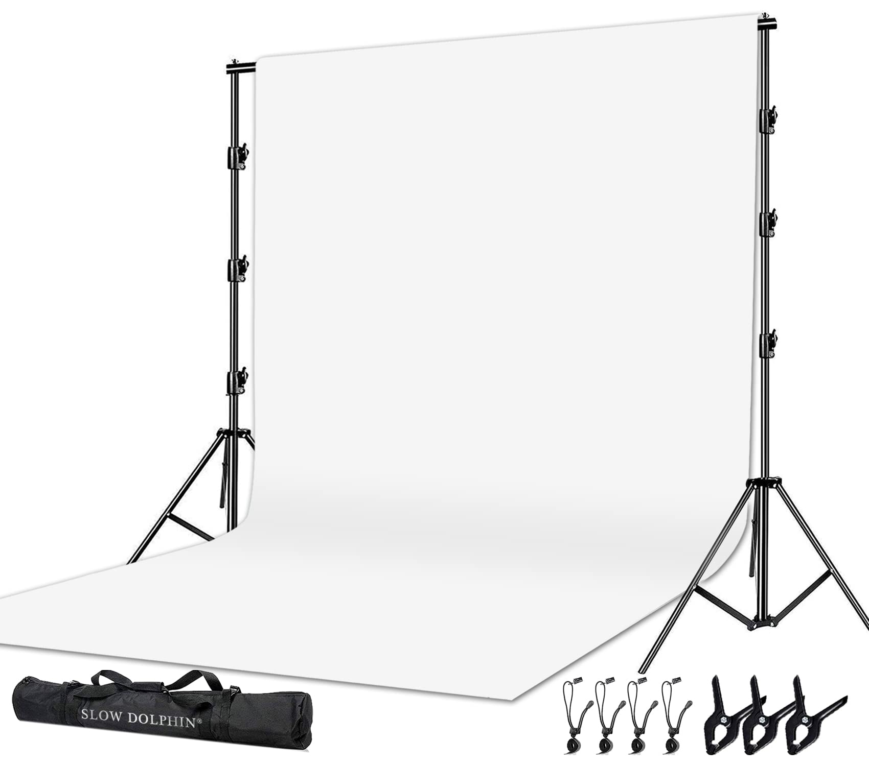 Slow Dolphin Photo Video Studio 10 X12Ft 100% Cotton White Muslin Backdrop With 10 X 10Ft Stand Photography Background Support S