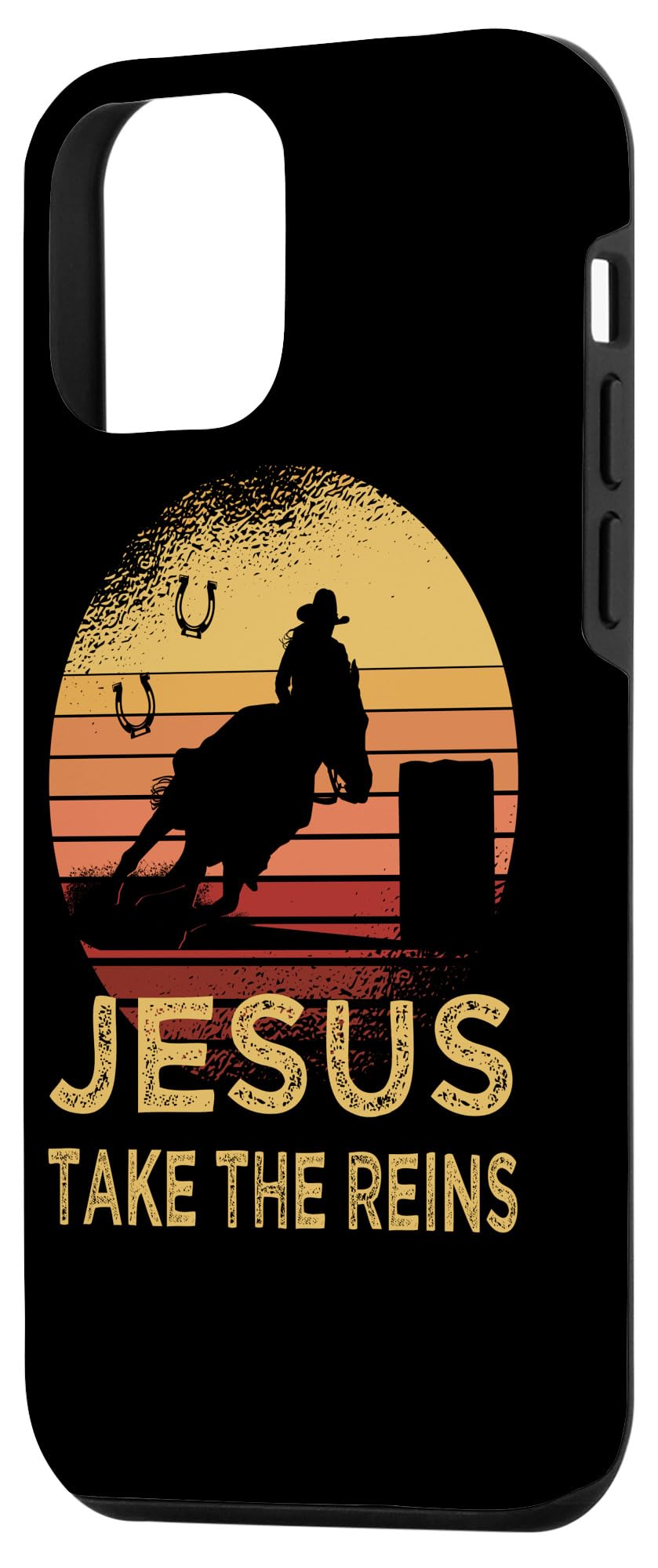 Iphone 12 Mini Vintage Retro Horse Barrel Racing Jesus Take The Reins Rodeo Case