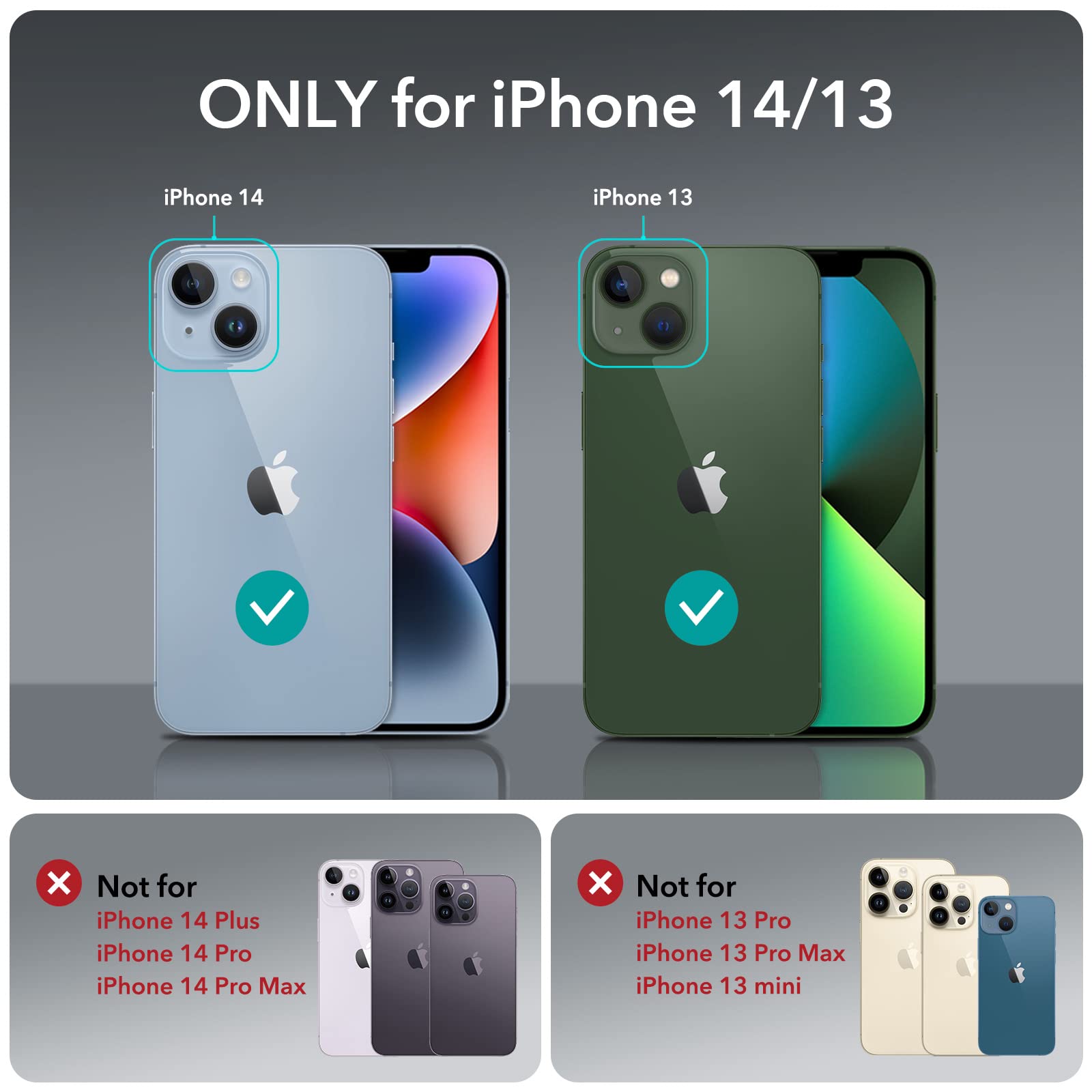 Esr Hybrid Magnetic Case With Halolock, Compatible With Iphone 14 And 13 , Compatible With Magsafe, Shockproof Military-Grade Pr