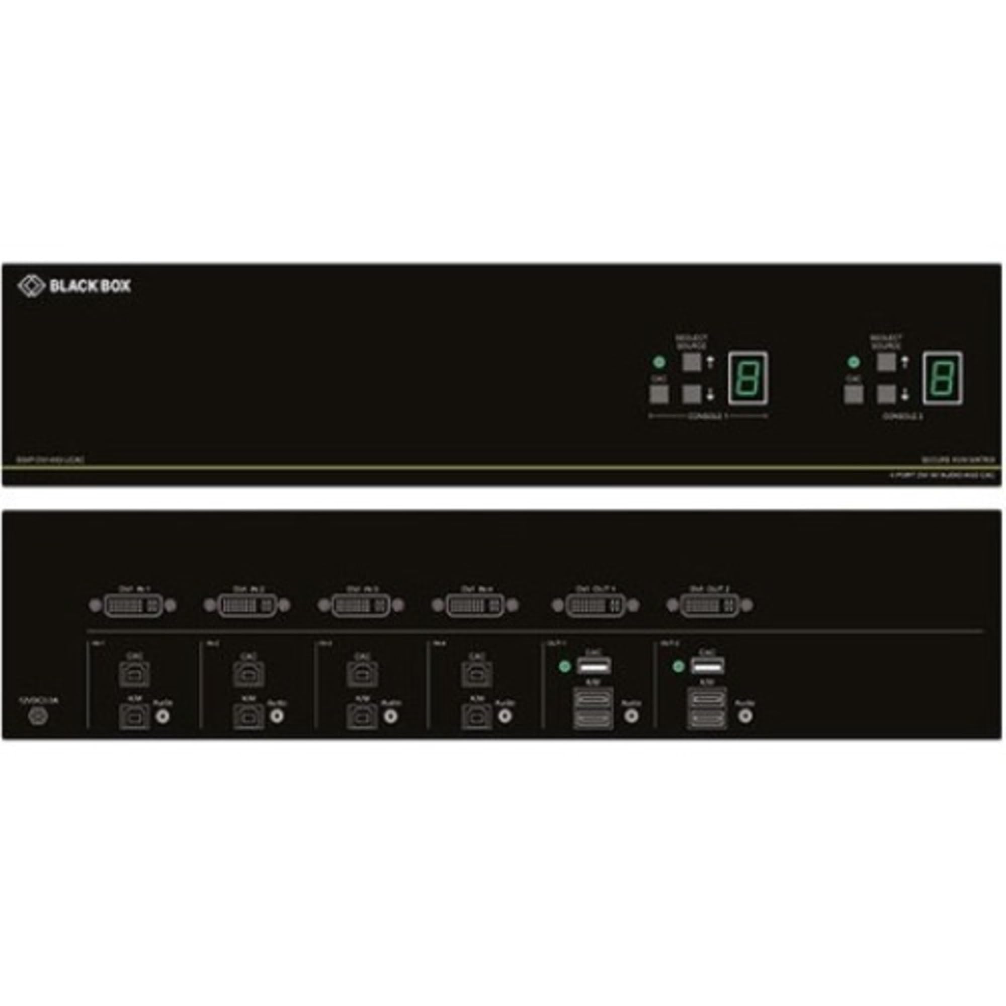 Secure Kvm Matrix Switch, Niap 3.0 Certified - 2 Users X 4 Sources, Dvi-I, Usb,