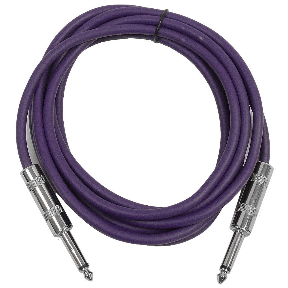 Seismic Audio - SASTSX-10 - 10 Foot TS 1/4 Guitar, Instrument, or Patch Cable Purple