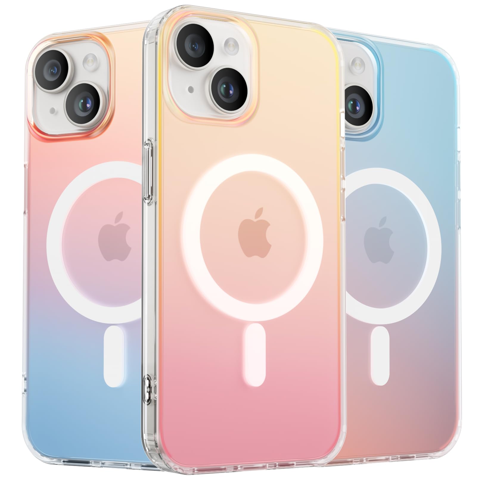 ORNARTO for iPhone 13 Case, Suit for iPhone 14 Case 6.1inch, [Compatible with MagSafe], Magnetic Holographic Translucent Cases, 