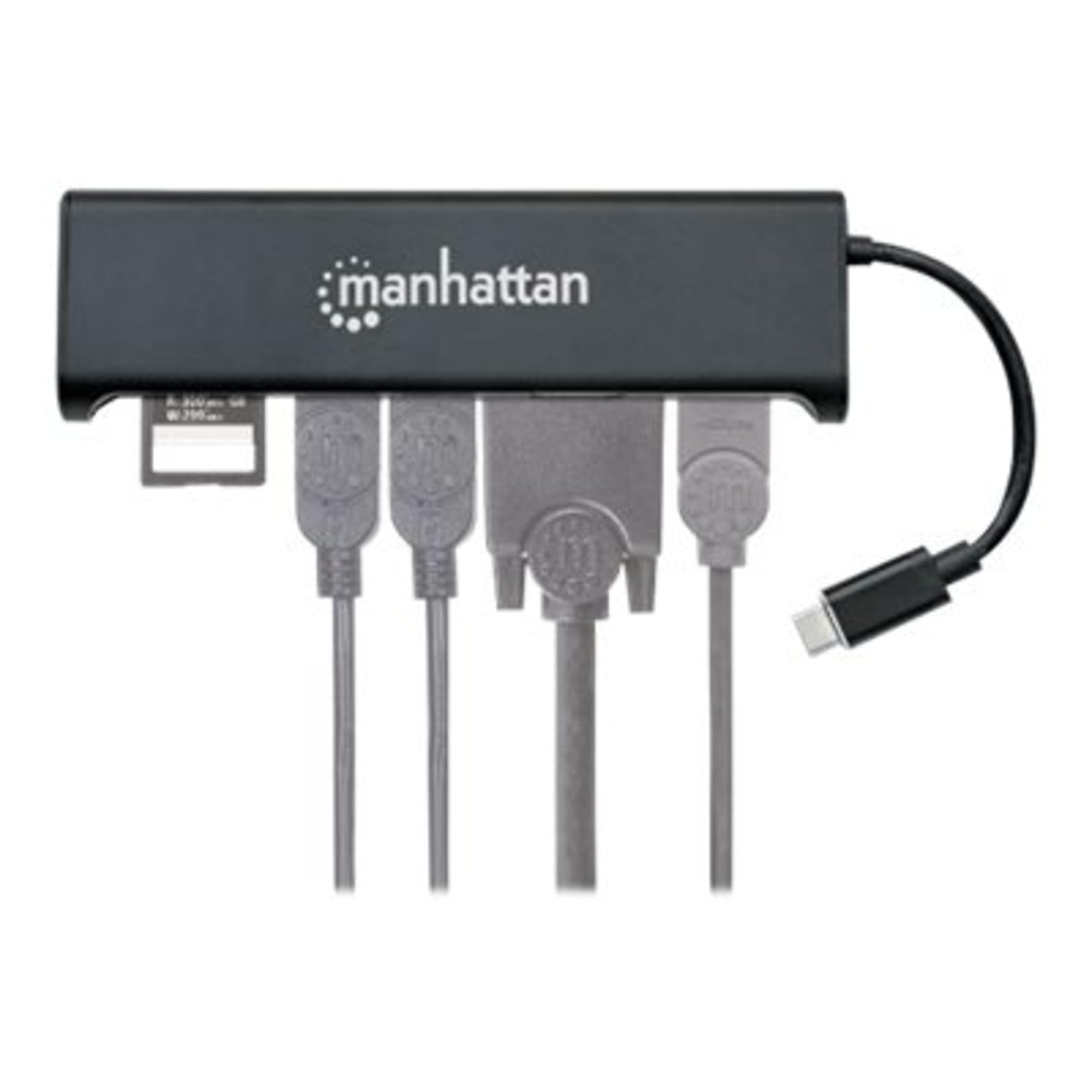 MANHATTAN Super Speed USB-C to HDMI/VGA 4-in-1 Docking Converter - 152631