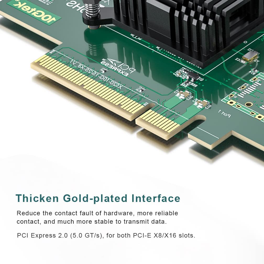 10Gb Pci E Network Card Nic Compatible For Intel X520 Da1(Intel E10G42Btda), With Intel 82599En Controller, Single Sfp+ Port, 10