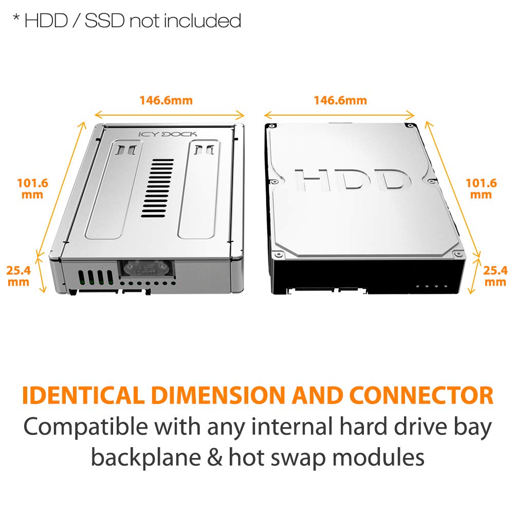 Icy Dock 2.5 Inch Sas Ssd To 3.5 Sas (Sff-8482) 3.0 12Gbps Dual Channel Hdd Metal Converter / Mounting Adapter For 3.5 Drive Bay