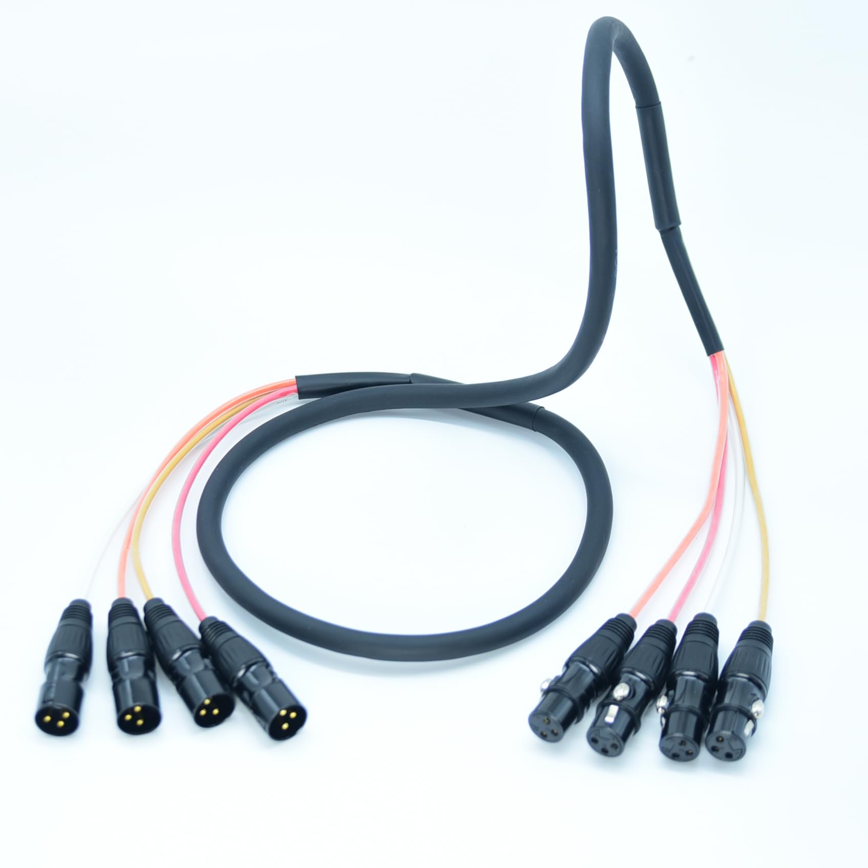 Arklove 5ft Snake Cables Audio Patch XLR to XLR Cable 4 Channel Connector Digital Splitter Microphones Stage & Studio Recording 