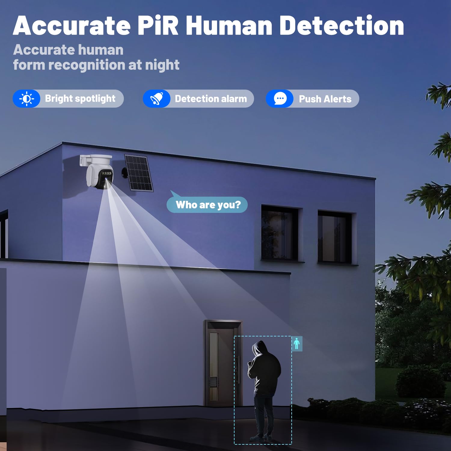 Runofast 4G Lte Cellular Security Camera,No Wifi Solar Powered Camera Outdoor,Pan Tilt,2K Hd Night Vision,2 Way Talk,Motion Dete