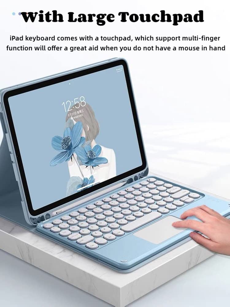 Anmengxinling Keyboard Case For Ipad 10Th Generation Case 10.9 Inch 2022  Touchpad Detachable Keyboard With Pencil Holder  Slim