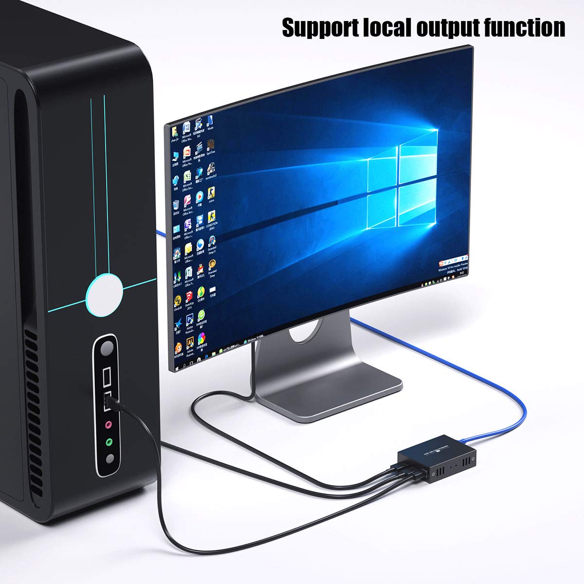 Hdmi Kvm Usb Extender Transmit 1080P Hd Video Over Cat5E/6 Ethernet Cable 50M (164Ft) For Mouse And Keyboard Control Remote Sign