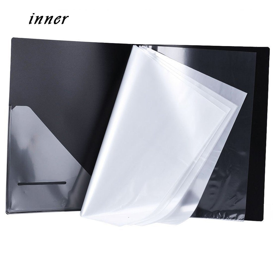 Wogod Music Sheet File Paper Documents Storage Folder Holder Plastic.A4 Size,40 Pockets (Black)