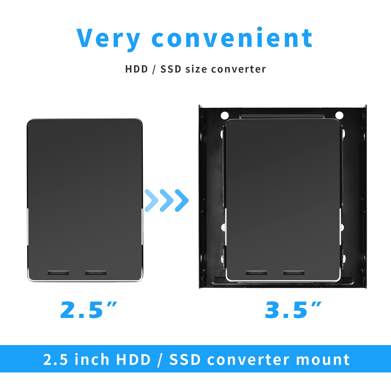 Eluteng Double Deck Hdd Ssd Mounting Bracket 2Pack 2.5'' To 3.5'' Hard Drive Adapter Ssd Bracket Metal Ssd Hdd Holder With Mount