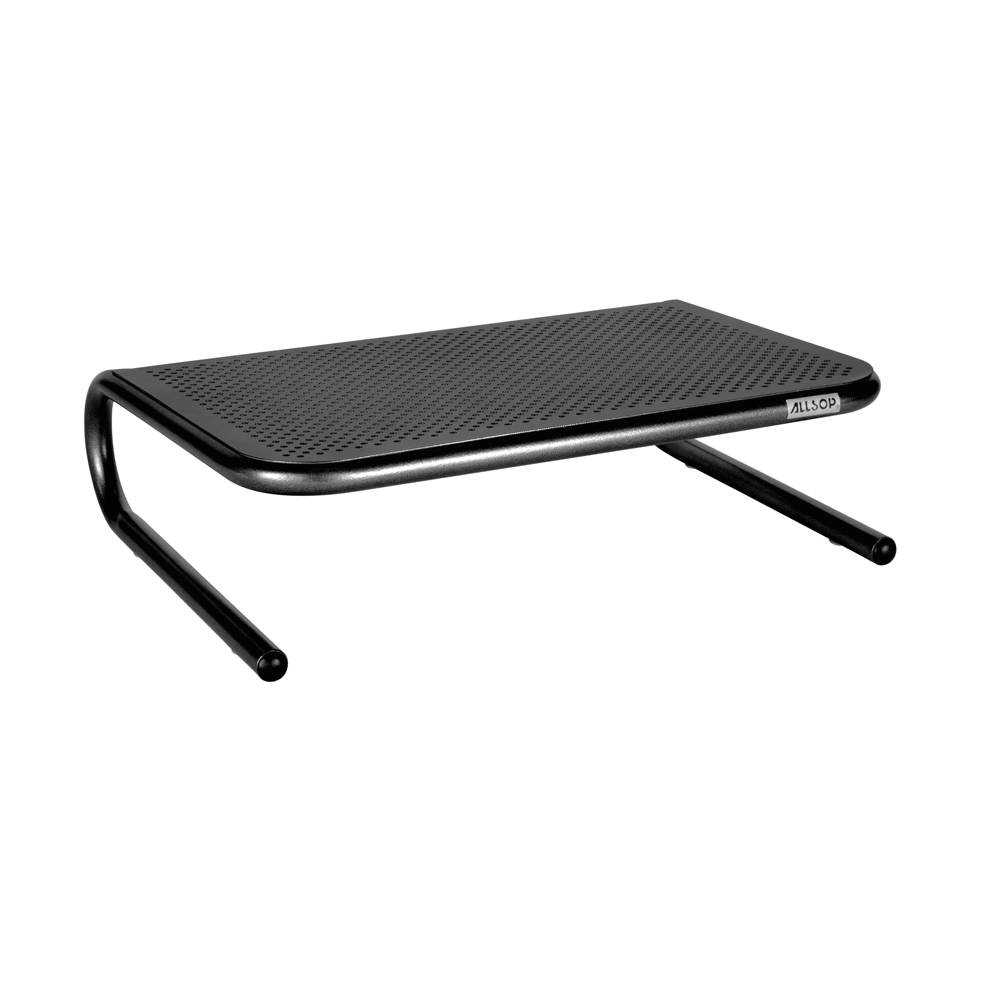 Allsop Metal Art Jr. Monitor Stand, 14-Inch Wide Platform Holds 40 Lbs With Keyboard Storage Space - Pearl Black (30165)