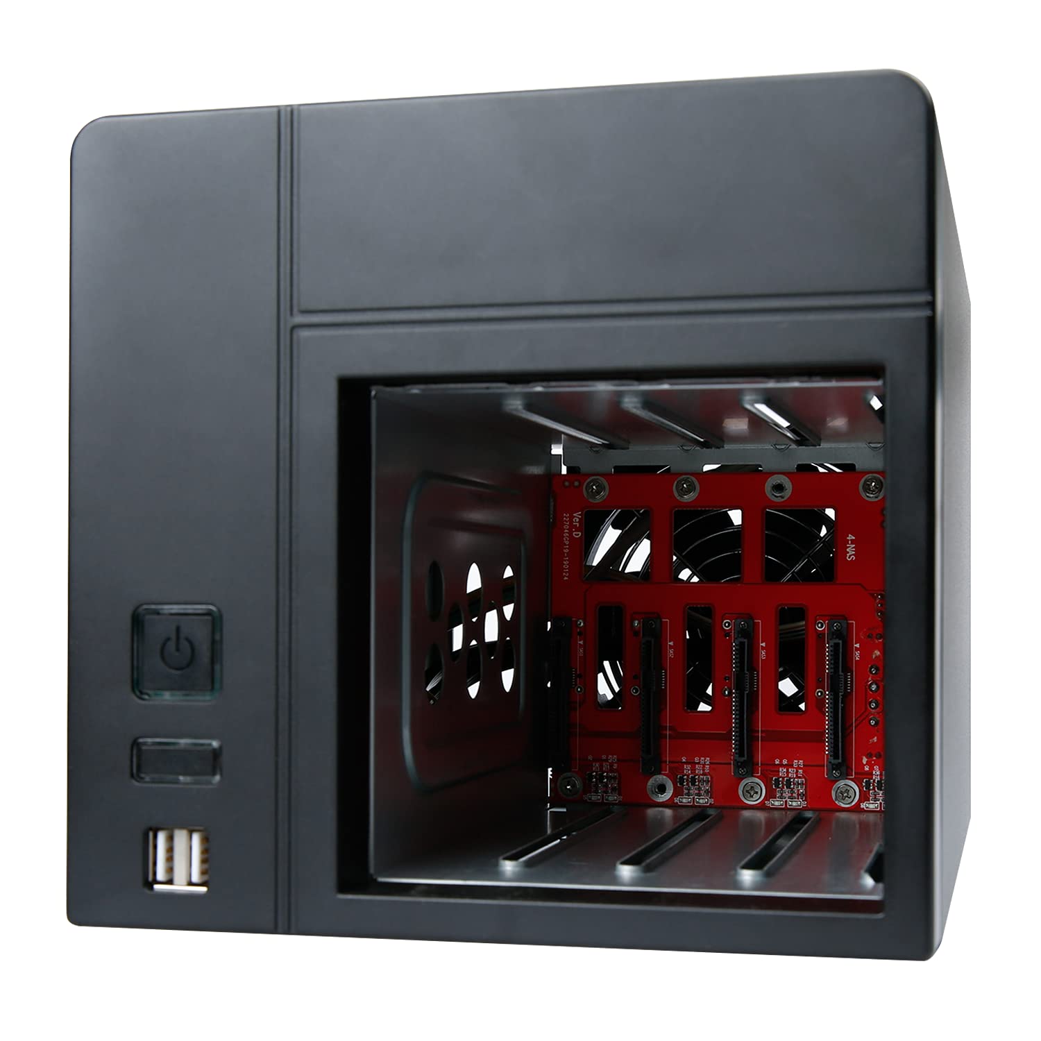 Audheid Mini-Itx Nas Pc K3 Chassis, 4 Bay Diy Computer Case, Compatible With Psu Flex&Mb Itx, 4 X 2.5/3.5  Tray, Network Attache