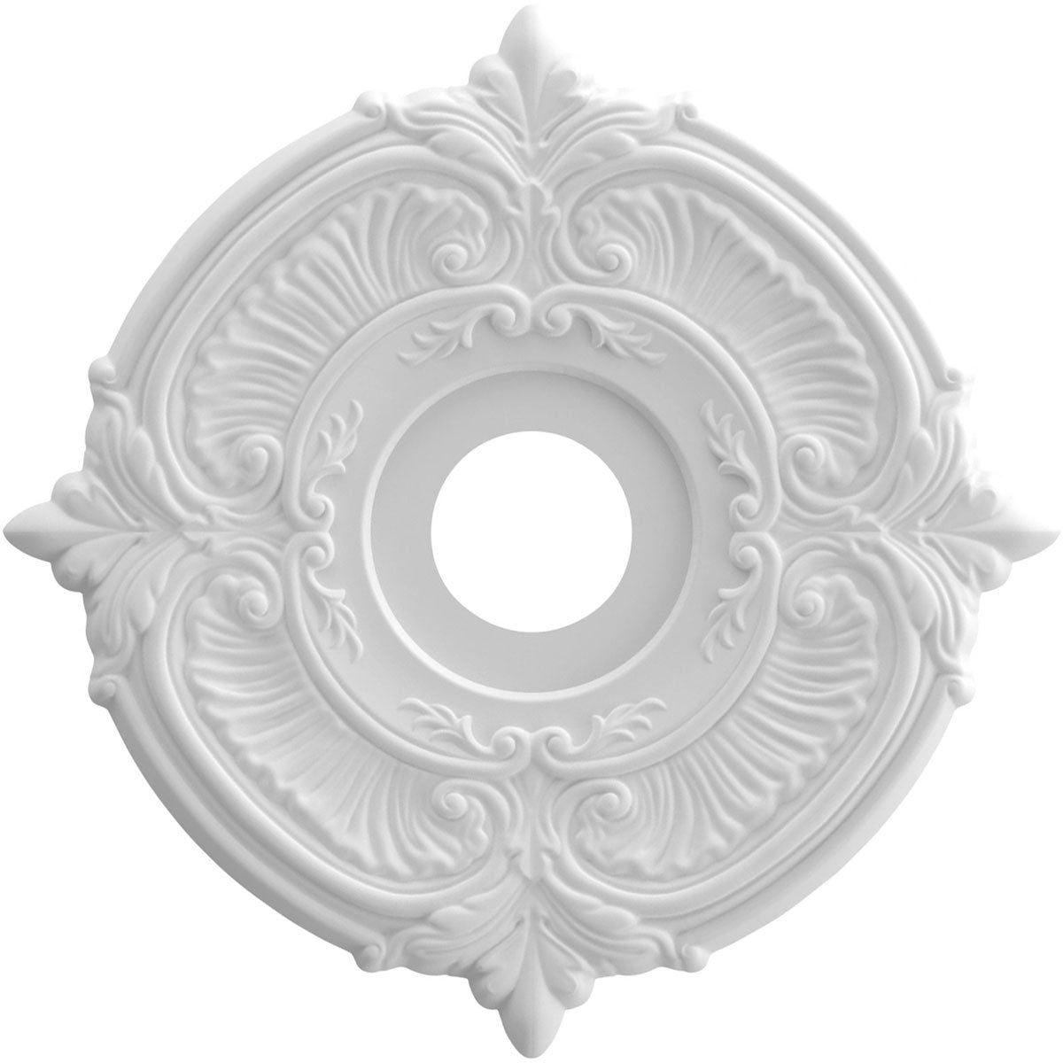Ekena Millwork CMP16AT Attica Thermoformed PVC Ceiling Medallion (Fits Canopies up to 5 5/8), 16OD x 3 1/2ID x 1P