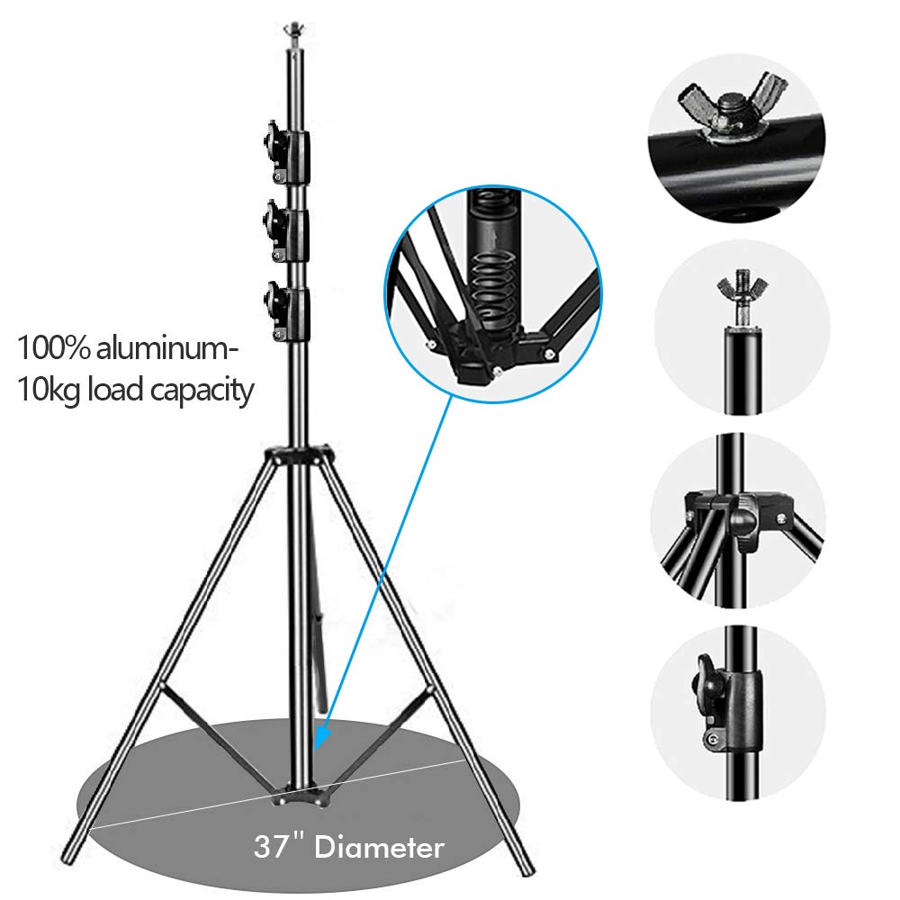 Slow Dolphin 10 X 10Ft Photo Video Studio Heavy Duty Adjustable Muslin Backdrop Stand Background Support System Kit For Photogra