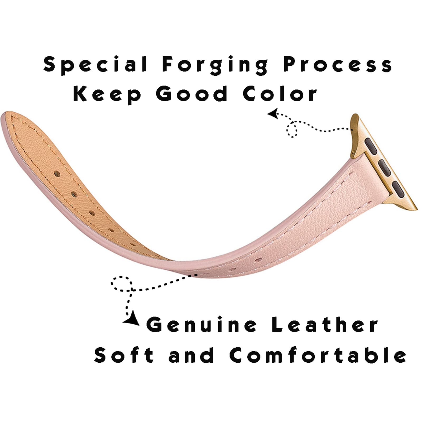 Stiroll Slim Leather Bands Compatible With Apple Watch Band 49Mm 46Mm 45Mm 44Mm 42Mm(Series 3 2 1), Top Grain Leather Watch Thin