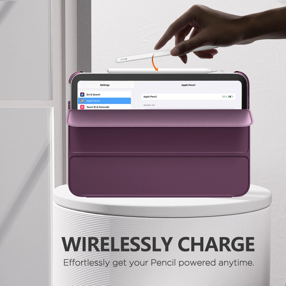 MoKo for iPad Mini 7 (A17 Pro) Case 2024,iPad Mini 6 Case 2021,8.3 inch iPad Mini 7th/6th Generation Case,Slim Lightweight Hard Back Shell Stand Cover for iPad Mini 2024 with Touch ID, Dark Purple