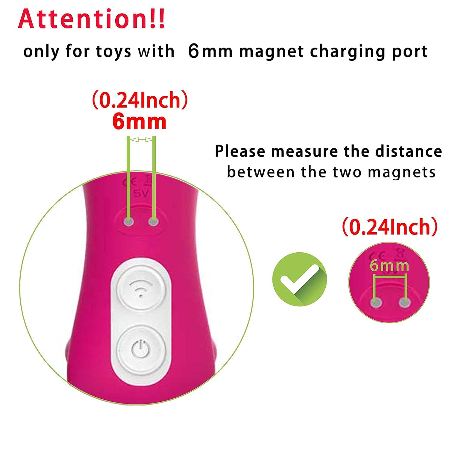 Bicmice Magnetic Usb Dc Charger Cable Replacement Charging Cord (6Mm/0.24In)