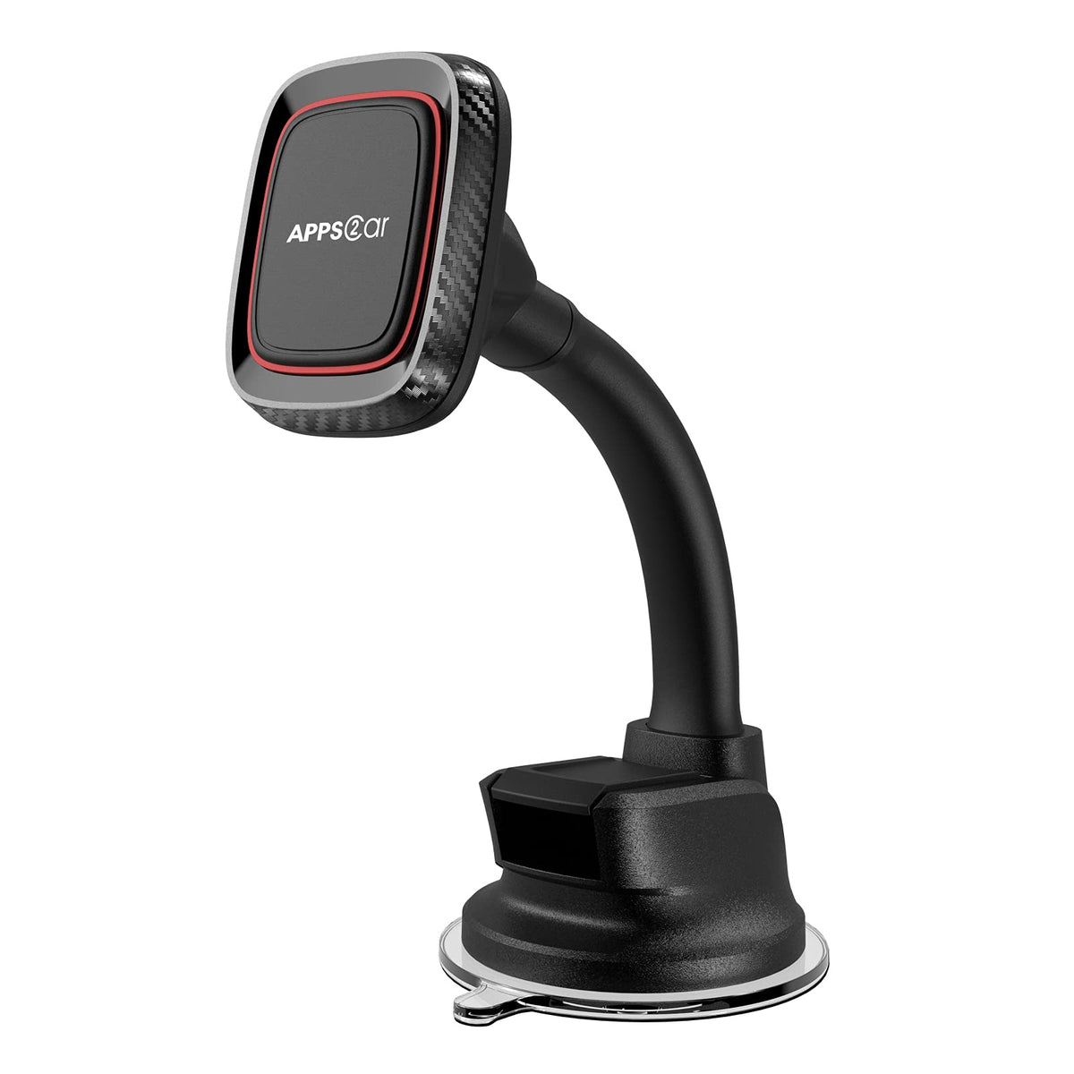 Apps2Car Magnetic Phone Holder For Car, Dashboard Windshield Phone Holder Mount With Flexible Arm & Built In Strong Magnets, Suction Cup Phone Holder For Car Compatible With All Smartphones