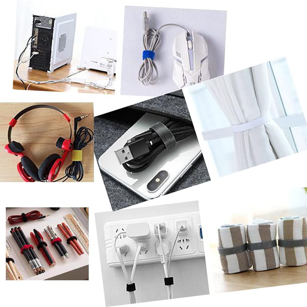 Hook And Loop Tape 3/4 Inch Reusable Cable Management Cable Tie Roll (25 Yards