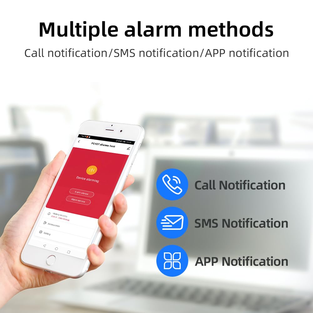 Ybj Wireless Home Alarm System, Diy Wifi Alarm System For Home Security With App Alert, 16-Piece-Kit (Motion Detector, Door Sens