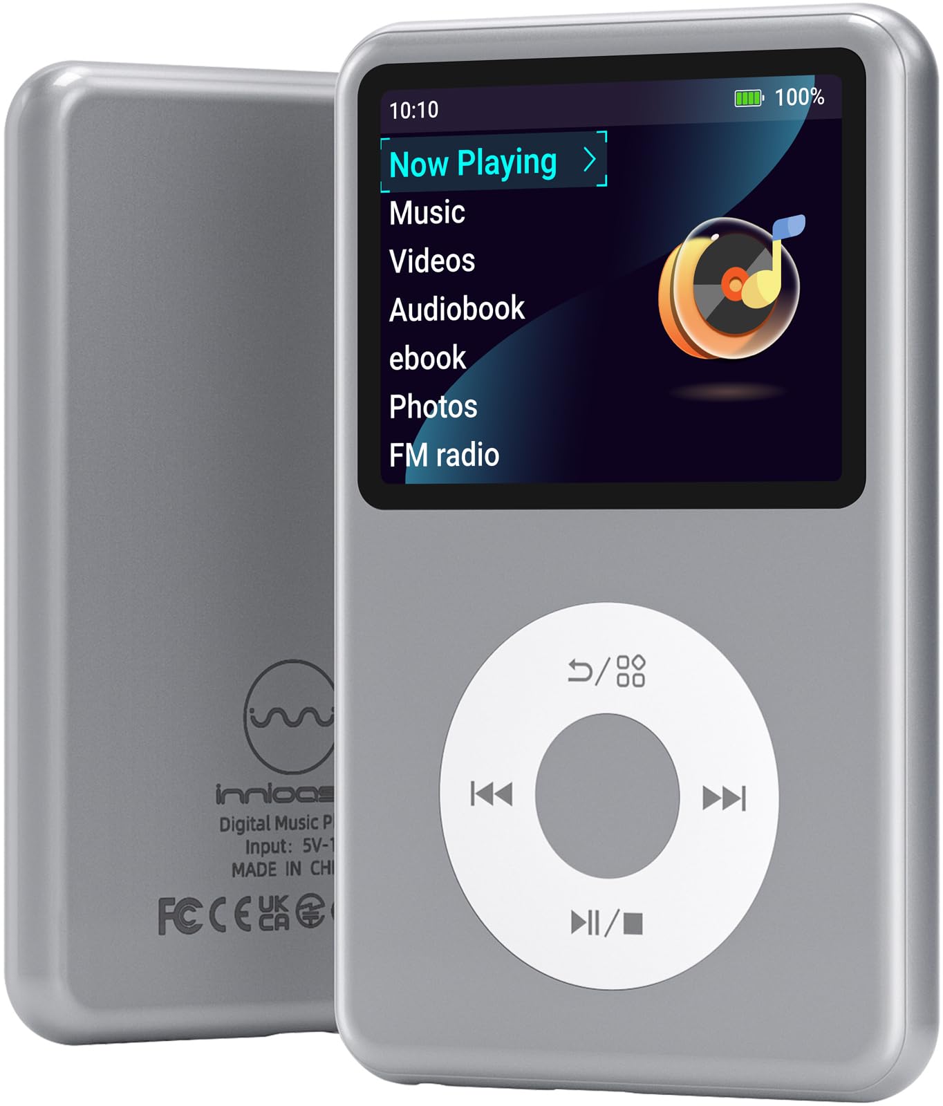 Mp3 Player with Bluetooth Y1 Portable Music Digital Players Supports Playlist Audiobook Video Nice Gadget for Kids Silver