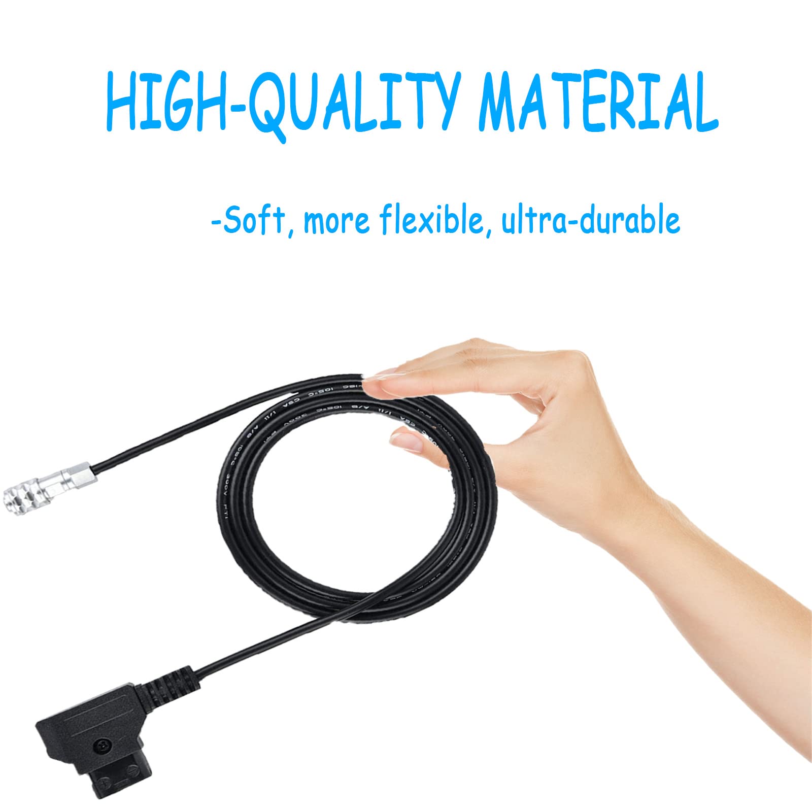 Yoidesu Dtap Power Cable 2 Pin Female To P Tap, Bmpcc To D Tap 4K Camera Cable Connector, For 4K, For Gold Mount V Mount Battery, D Tap To Bmpcc 4K Power Cable(1M)