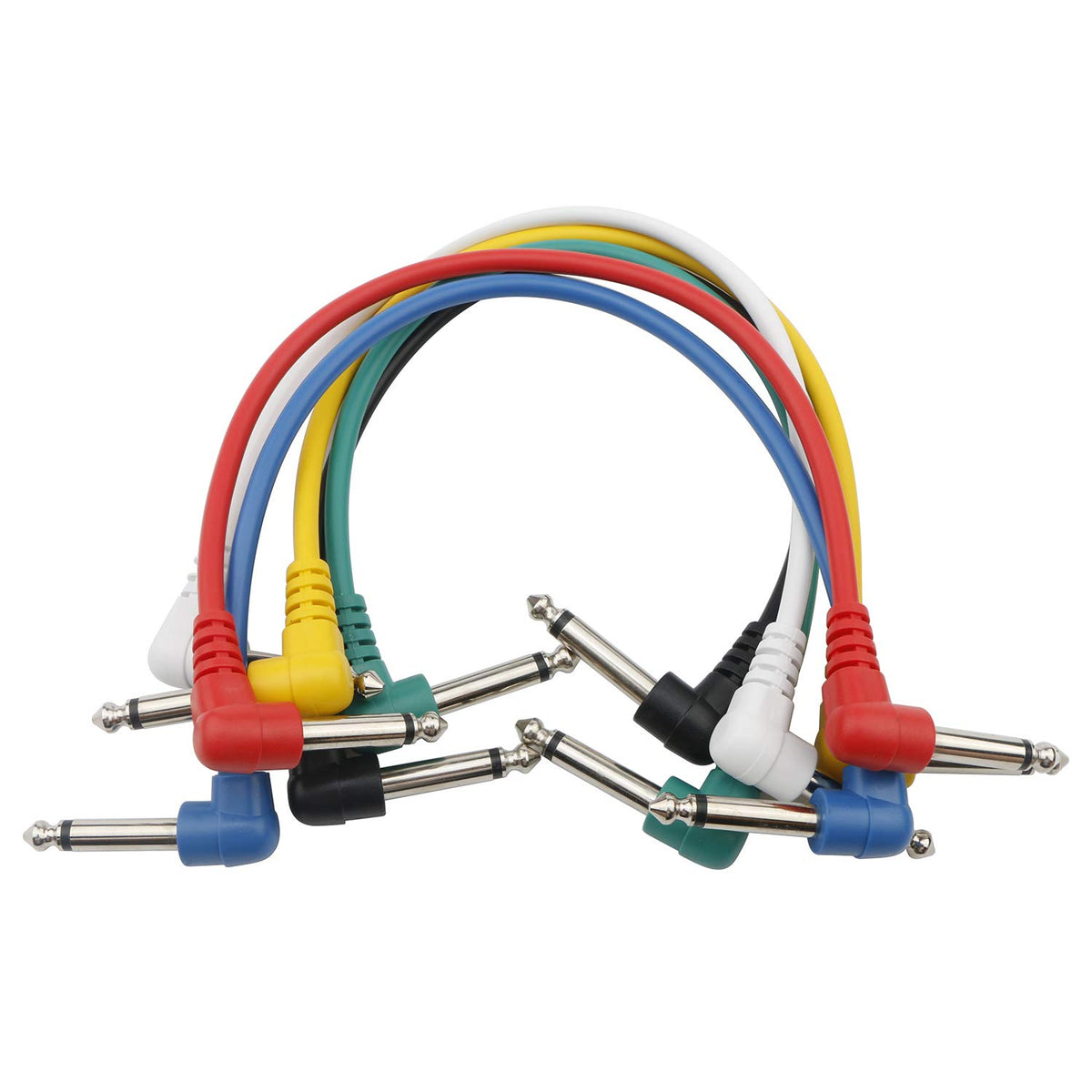Jiuwu Anti Noise Guitar Cable Wire Effect Pedal Cable Cord, Short Audio Connection Cable 6.35Mm Pack Of 6