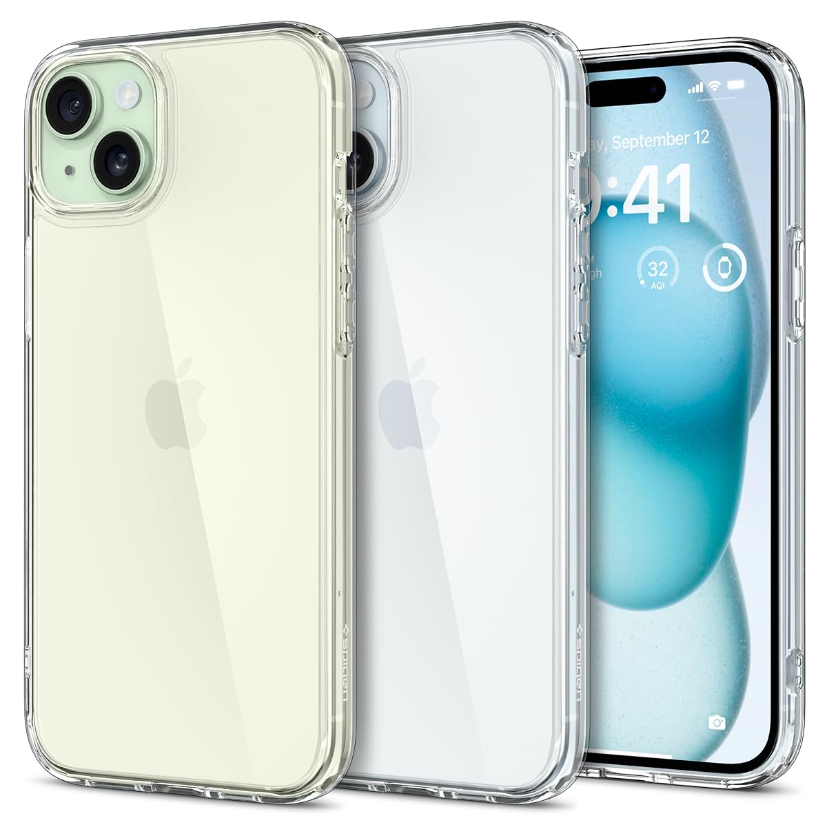 Spigen Ultra Hybrid Designed For Iphone 15 Case (2023), Anti Yellowing] Military Grade Protection]   Crystal Clear