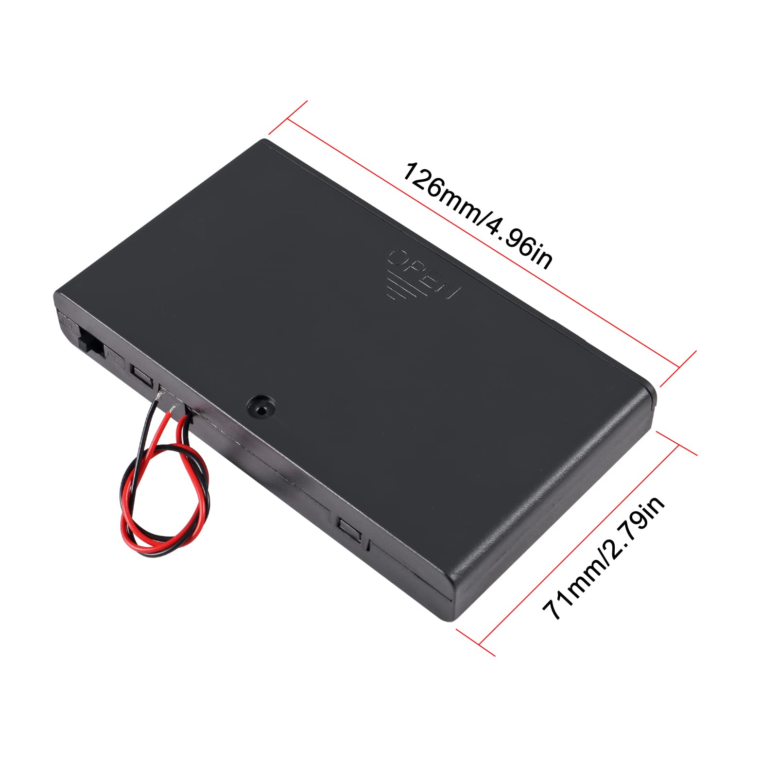 Aitiao 2Pcs 8 X Aa Battery Holder Case Box 8 X 12V Aa Battery Storage Box Battery Container Case With Cover On/Off Switch And Wi