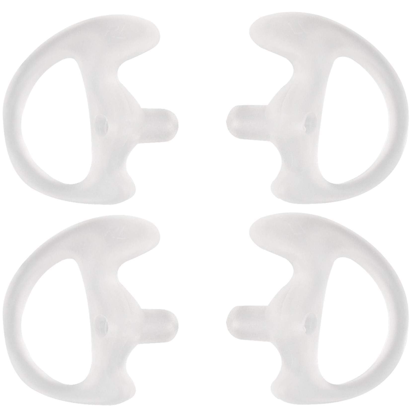 Yolipar Replacement Soft Silicone Eardud Earmold For Walkie Talkie Audio Kit Air Acoustic Tube Earpiece Headset (White, Large(2