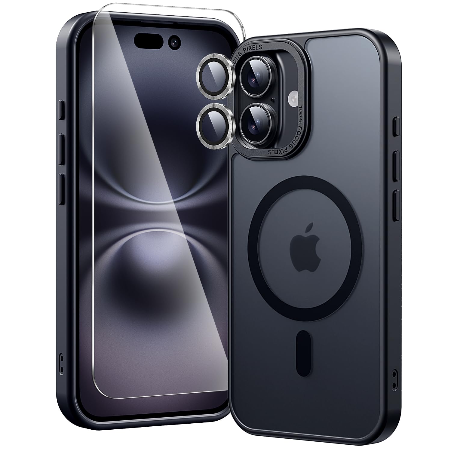 Gyizho 3 in 1 for iPhone 16 Plus Case Magnetic with 1X Screen Protector + 1X Camera Lens Protector [16FT Military-Grade Drop Pro