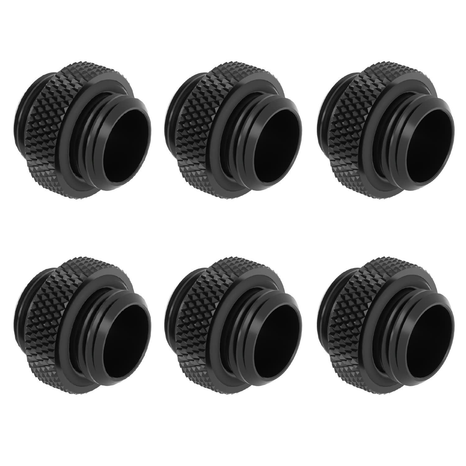 Dracaena 6 Pack G1/4'' Thread, Male To Male Mini Extender Fitting With Tighten O Ring, Compression Fitting For Computer Water Co
