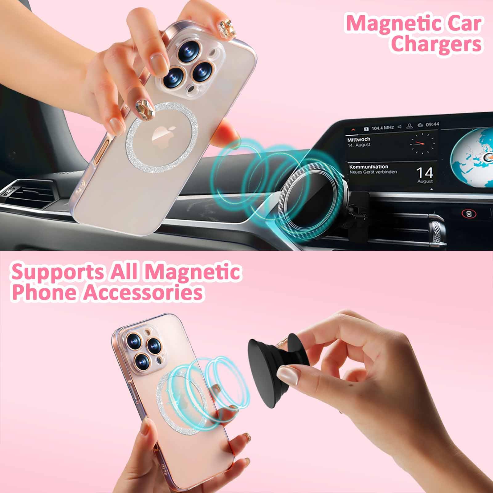 4 Pack Universal Magnetic Ring, Jsoerpay Metal Ring Sticker For All Phone Cases & Wireless Charging, Magnetic Car Mount/Phone Ho