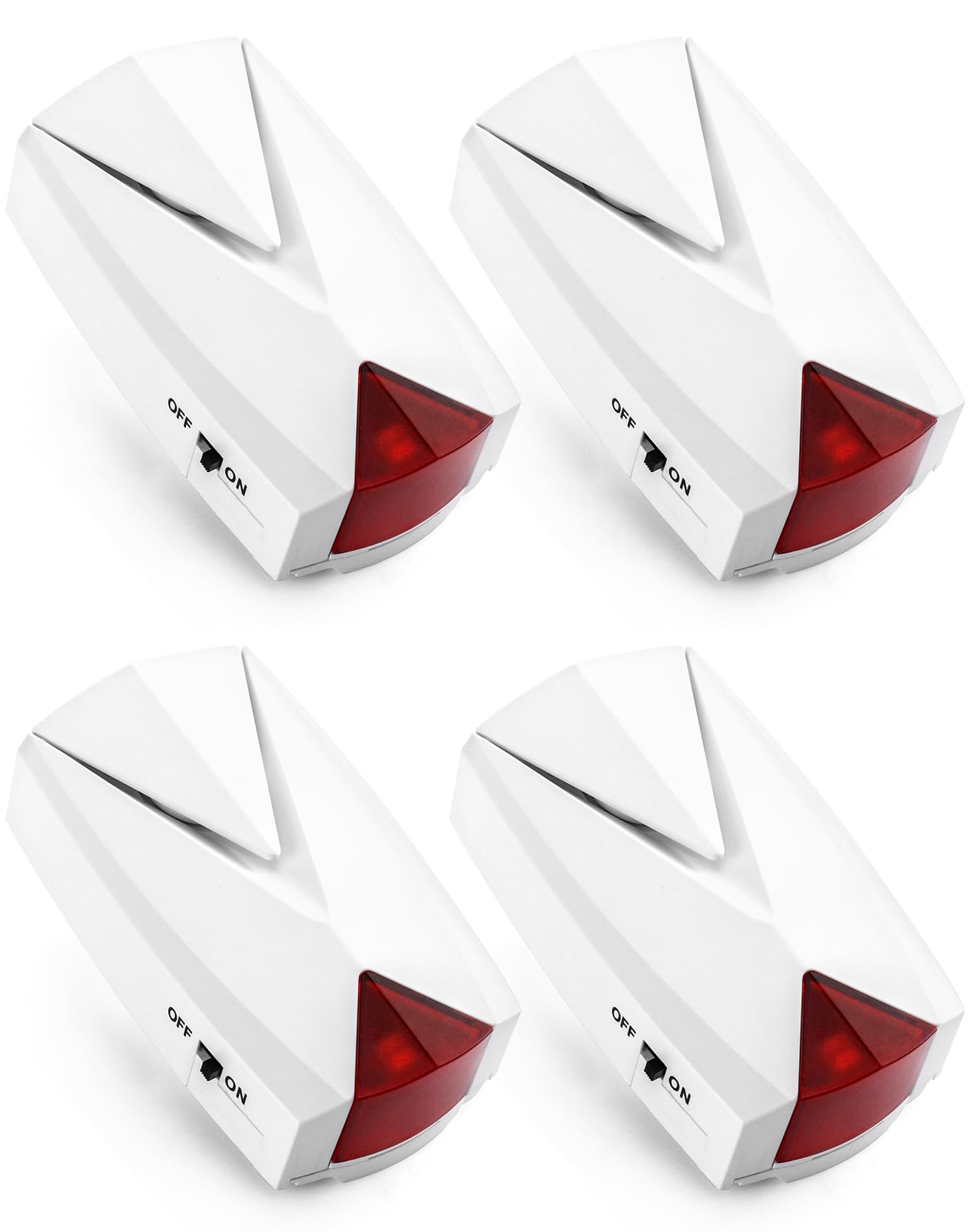 Qwork Power Failure Alarm, 118 Db Loud Siren With Led Light, 110V To 220V, Off/On Alert, 4 Pack