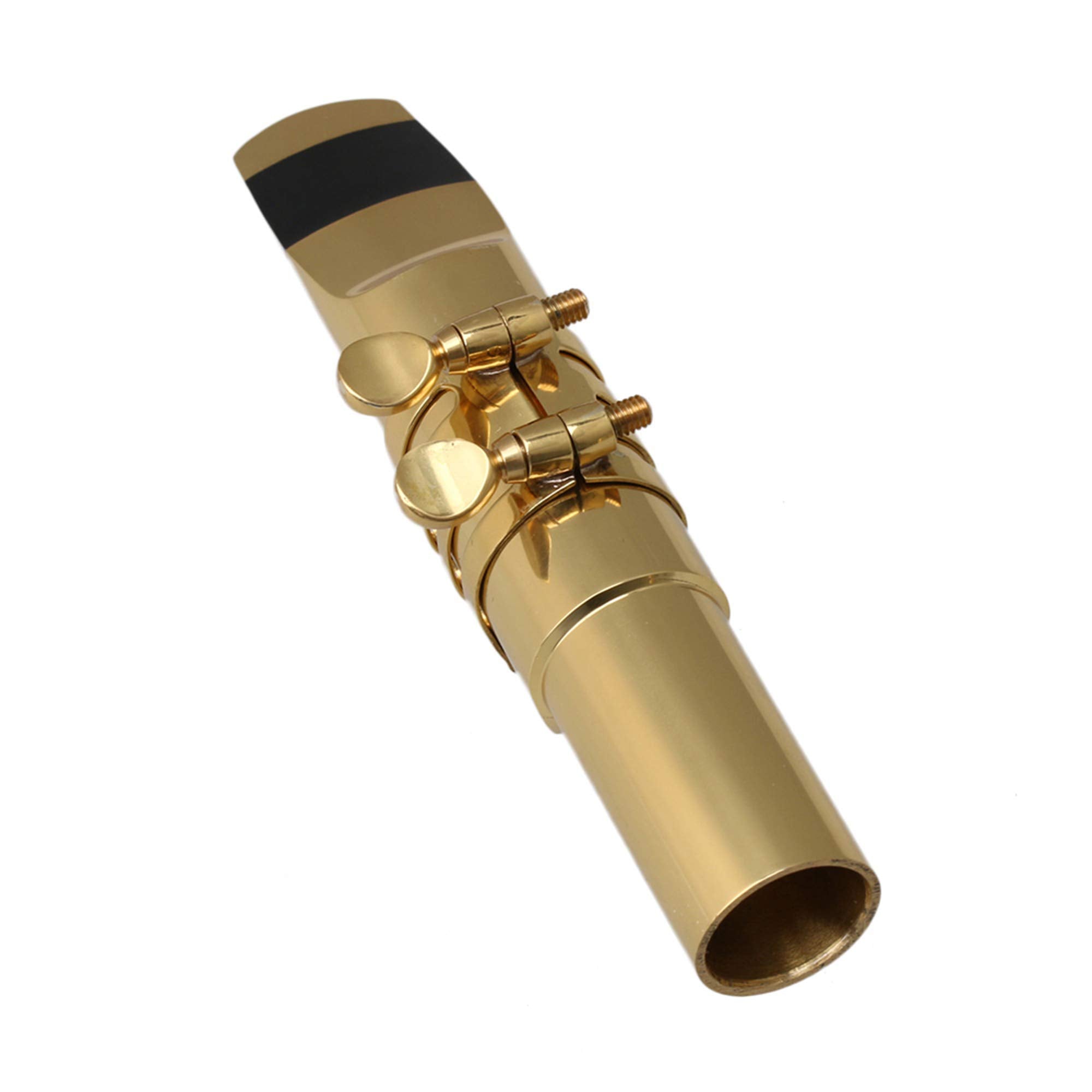 Yibuy Brass Baritone Sax Mouthpiece With Ligature & Cap #6 Golden