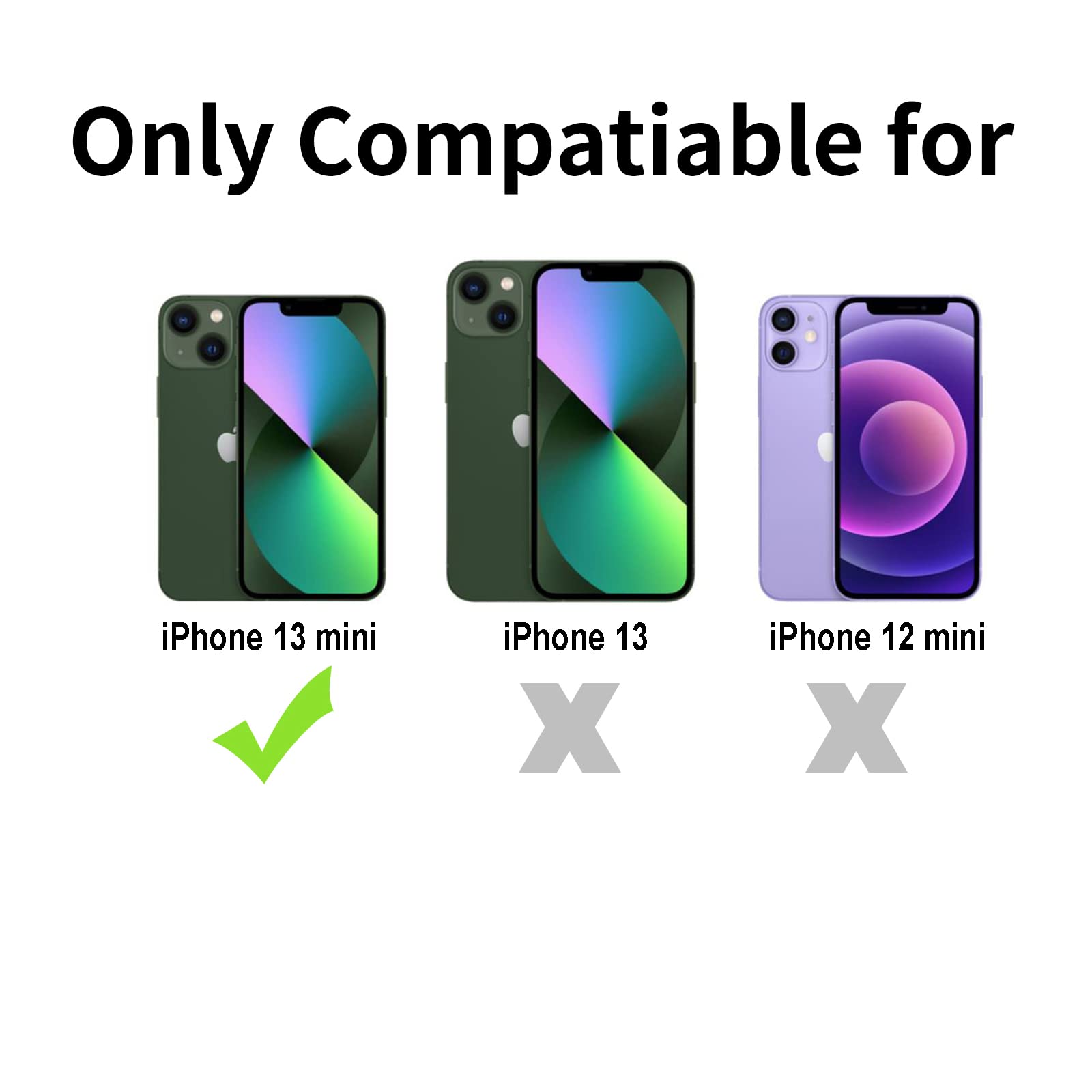 Tenoc Phone Case Compatible With Iphone 13 Mini, Black Case Translucent Protective Bumper Matte Hard Back Cover For 5.4 Inch