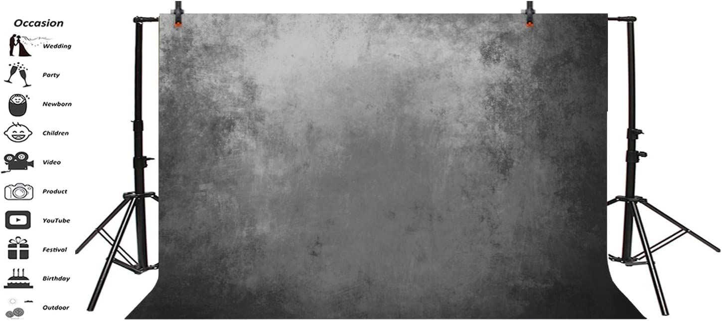 Jasree Vinyl 10X8Ft Vintage Abstract Grey Backdrop For Photography Blue Backdrop Gradual Change Gray Cement Wall Background Kids
