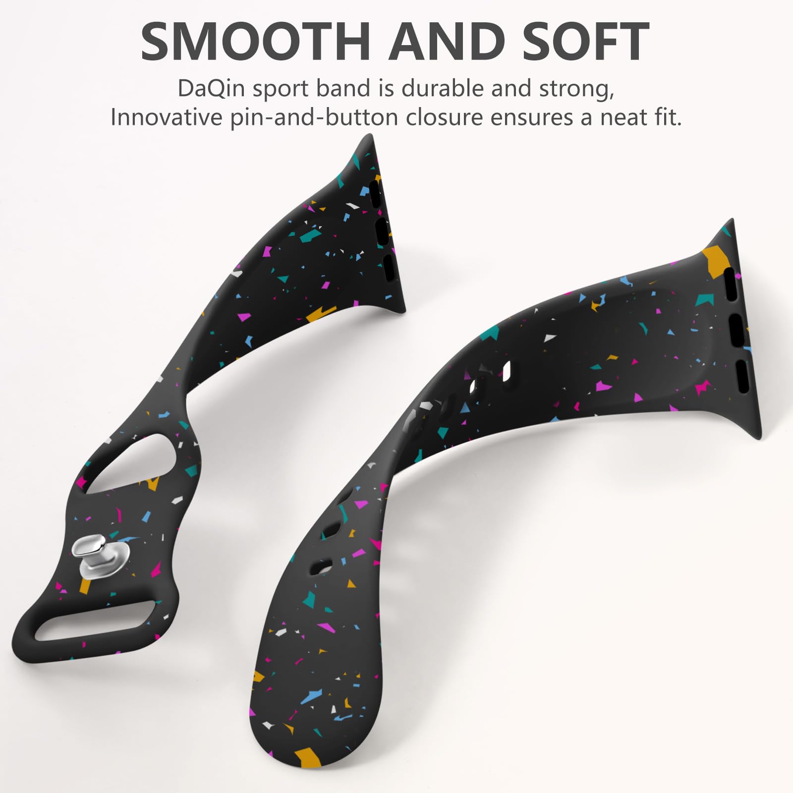 Daqin Compatible With Apple Watch Band 46Mm 45Mm 44Mm 42Mm 49Mm 41Mm 40Mm 38Mm Women Men,Soft Silicone Waterproof Replacement St