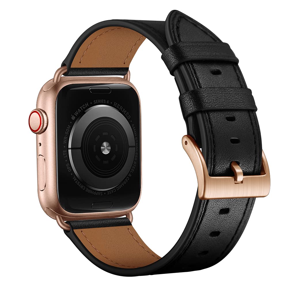 Ouheng Compatible With Apple Watch Band 49Mm 45Mm 44Mm 42Mm, Genuine Leather Band Replacement Strap Compatible With Iwatch Ultra